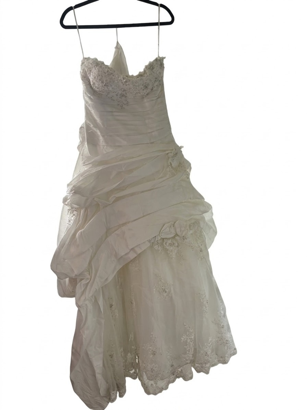 Mon Cheri Ivory Beaded Spaghetti-Strap Wedding Gown